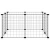 vidaXL Pet Cage Black Powder-Coated Steel Adjustable, DIY design Durable