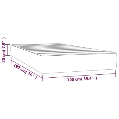 vidaXL Pocket Spring Bed Mattress Light Gray 39.4"x74.8"x7.9" Twin Fabric