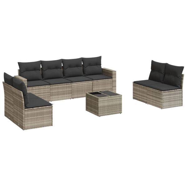 vidaXL Garden Sofa Set Light Grey, Dark Grey