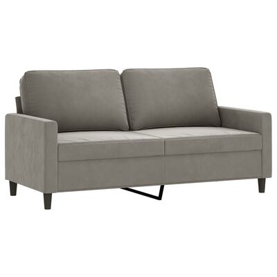 vidaXL 2-Seater Sofa Light Gray 55.1" Velvet