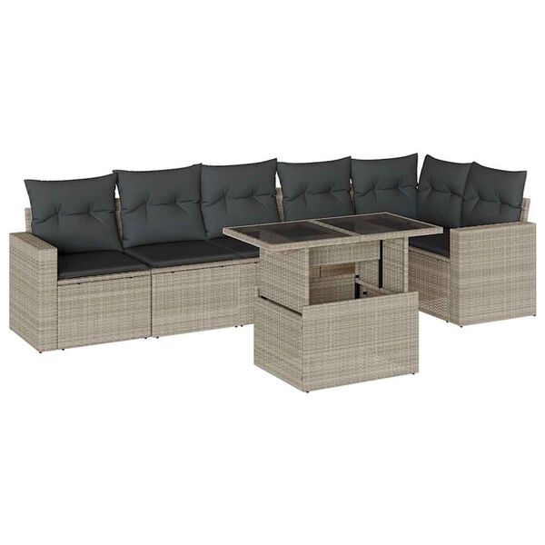 vidaXL Garden Sofa Set Light Grey, Anthracite