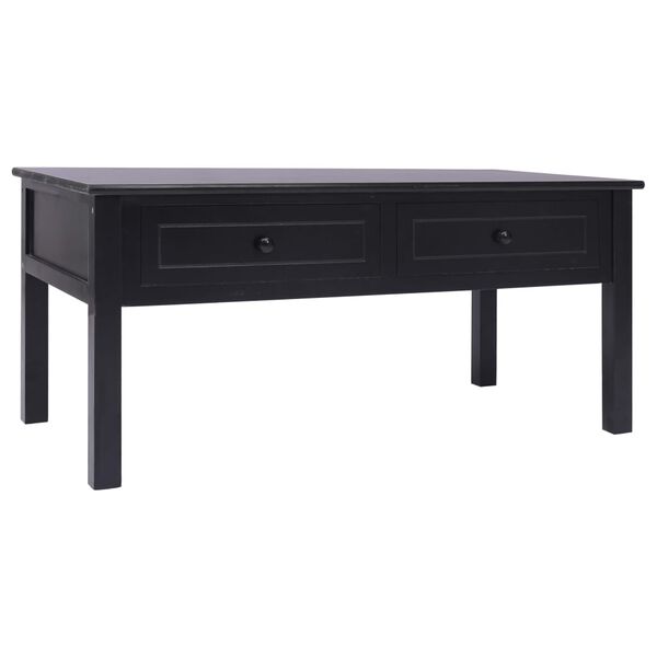 vidaXL Coffee Table Black Paulownia wood, Poplar wood Medium