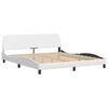 vidaXL Bed Frame with LED without Mattress "Hvar" White 72"x83.9"