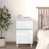 vidaXL Bedside Cabinet High gloss white Engineered wood Medium