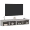 vidaXL TV Cabinet Set of 2 Concrete grey Engineered wood