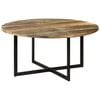 vidaXL Dining Table Multicolor Reclaimed wood, iron 59 in diameter