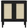 vidaXL Sideboard Black Solid pine wood, engineered wood, poly rattan