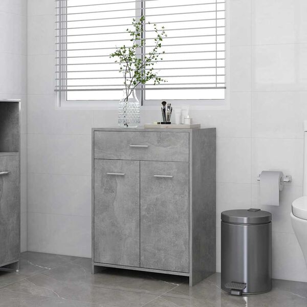 vidaXL Bathroom Cabinet Concrete Gray 23.6"x13"x31.5" Engineered Wood