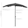 vidaXL Garden Parasol Anthracite Polyester, Steel Large Tiltable