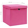 vidaXL Storage Box Set of 10 Pink Non-woven fabric 11.0x11.0x11.0 in