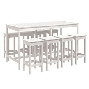 vidaXL Garden Bar Set White Solid Pine Wood Large Simple Bar Set