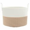 vidaXL Storage Basket Brown and White 100% Cotton Collapsible