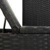 vidaXL Sun Lounger Black Poly rattan, Powder-coated steel