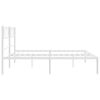 vidaXL Metal Bed Frame White Steel Double Double Bed Frame Rectangular