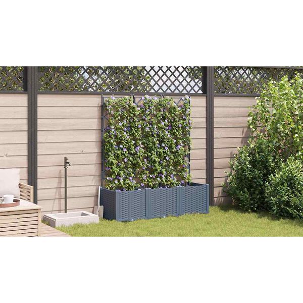 vidaXL Garden Planter 3 pcs LiGht Grey 47.24 x 15.75 x 56.30 in Steel