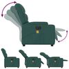 vidaXL Electric Massage Recliner Chair Dark green Polyester, Metal, Plywood