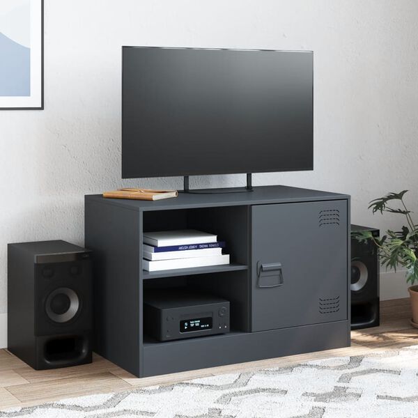 vidaXL TV Cabinet Anthracite Cold-rolled steel Medium TV Cabinet