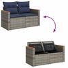 vidaXL 6 Piece Patio Sofa Set with Cushions Gray Poly Rattan Acacia