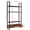 vidaXL Bookshelf Multicolour Solid Reclaimed Wood, Powder-Coated Iron