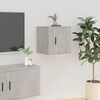 vidaXL Wall Mounted TV Cabinet Set of 2 Concrete grey Engineered wood