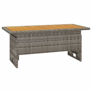vidaXL Garden Table Grey Solid Acacia wood, PE rattan, Powder-Coated Steel