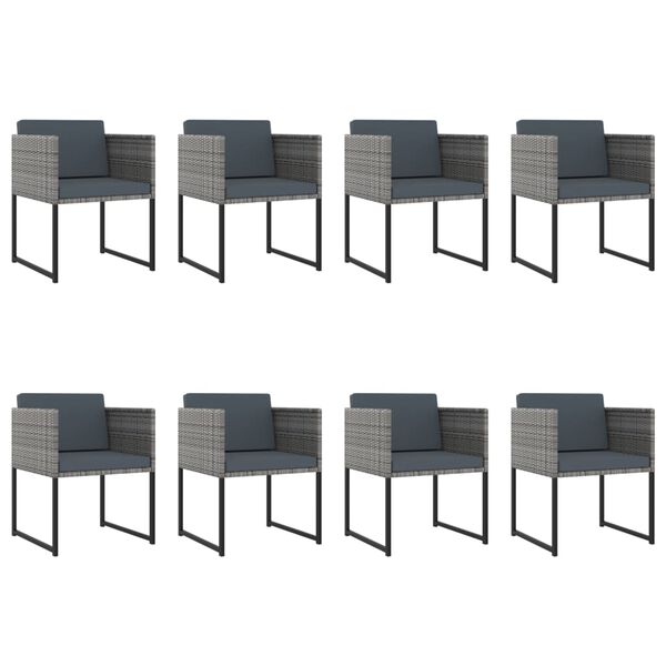 vidaXL Garden Dining Set Gray Poly rattan Large Seats 12