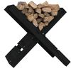 vidaXL Log Holder Black 18.5x15.6x18.9" Solid Wood Pine