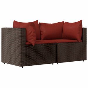 vidaXL Patio Corner Sofa Brown, Cinnamon Red