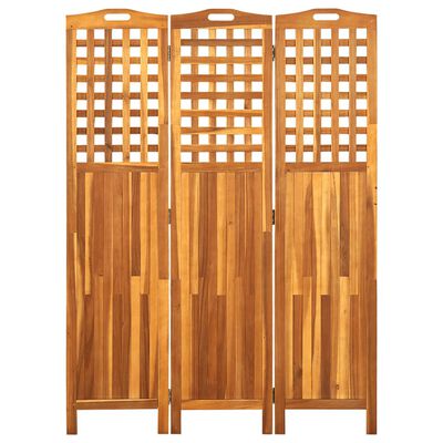 vidaXL 3-Panel Room Divider 47.6"x0.8"x66.9" Solid Acacia Wood