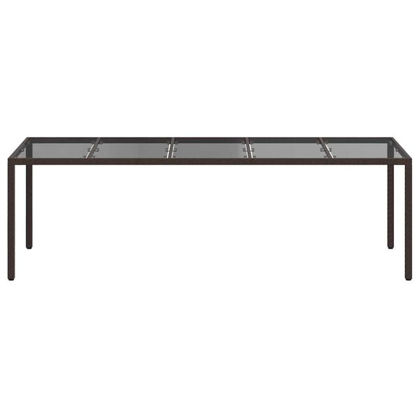vidaXL Garden Dining Table Brown 98.4 x 39.4 x 29.5 in Poly rattan