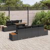 vidaXL Garden Sofa Set with Cushion 8 pcs Black Poly rattan
