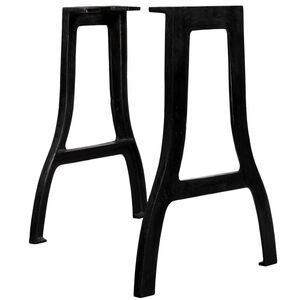 vidaXL Dining Table Leg Set of 2 Black Cast iron Regular Durable