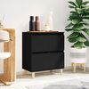 vidaXL Sideboard Black Engineered wood, eucalyptus wood Medium Sideboard