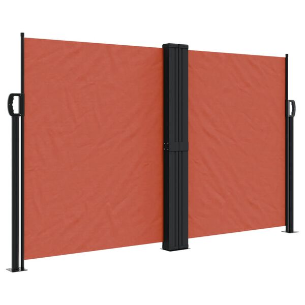 vidaXL Retractable Side Awning Terracotta 100% polyester with PU coating