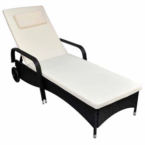 vidaXL Sunlounger Black Durable Powder-coated Steel Frame