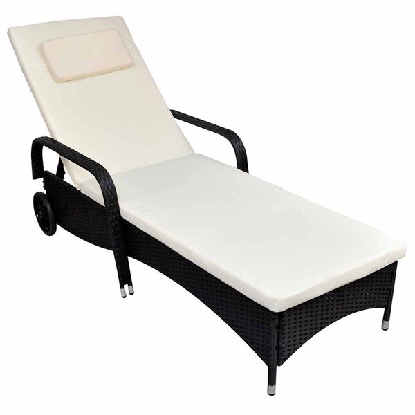 vidaXL Sunlounger Black Durable Powder-coated Steel Frame
