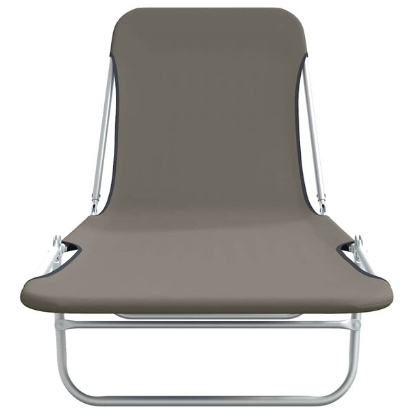 vidaXL Sunlounger Set of 2 Grey Powder-coated steel