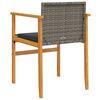 vidaXL Garden Chair Grey PE rattan, solid acacia wood, powder-coated steel