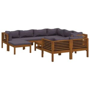 vidaXL Wooden Lounge Set Dark grey