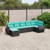 vidaXL 7 Piece Patio Sofa Set with Cushions Brown Poly Rattan