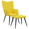 vidaXL Relaxing Chair With Stool Mustard yellow Polyester, Steel Medium