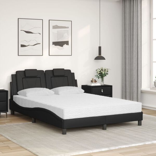 vidaXL Bed Black and White