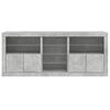 vidaXL Sideboard Concrete grey Engineered wood, glass Large Sideboard