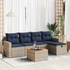 vidaXL 6 Piece Patio Sofa Set with Cushions Gray Poly Rattan