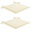 vidaXL Garden Chair Set of 2 Warm wood with cream cushions