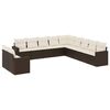 vidaXL Garden Sofa Set Brown, Cream White