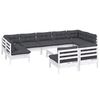 vidaXL Garden Lounge Set White, Anthracite
