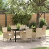 vidaXL Garden Dining Set with Cushion 7 pcs Beige Poly Rattan