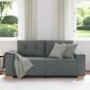 vidaXL Loveseat Sofa Dark Grey Polyester Fabric, Plywood, Steel, Plastic