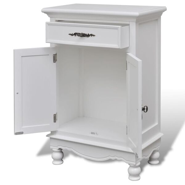 vidaXL Cabinet White MDF, Pine Wood, Iron Medium Cabinet Rectangular